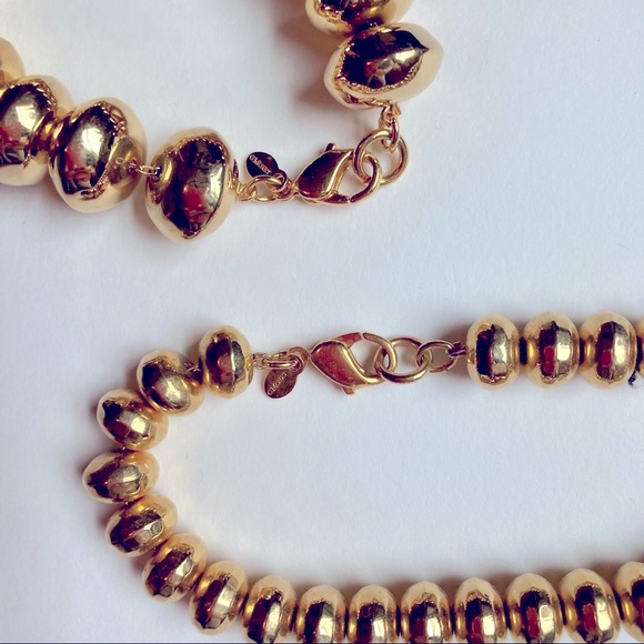 Vintage MONET Gold Chunky Bauble Necklace & Bracelet Set - Picture 7 of 7